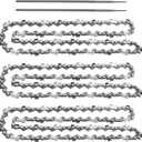 (3 Pack) 20-Inch Chainsaw Chain-3/8" Pitch .050" Gauge 72 Drive Links with 2 Bonus Sharpening Files; Heavy Duty Carbon Steel Chains Fit Most Major Chainsaw Brands