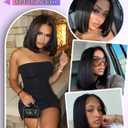 Glueless Bob Wig Human Hair Pre Plucked Pre Cut 6x4 HD Lace Closure Wigs Human Hair 150% Density Wear and Go Short Straight Bob Wigs for Black Women 12 Inch