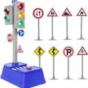 Kiddie Play Traffic Signs and Crosswalk Light Signal Toys for Kids (12pcs)