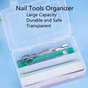 Plastic Nail Art Tools Organizer Nail Brushes Container Case Manicure Tools Holder Double Layers Large Capacity Nail Tools Storage Box (clear)