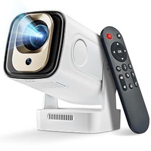 ENUOSUMA Mini Projector with WiFi & Bluetooth  4K Supported Portable Smart Projector, Auto Focus 1080P, 5W Speaker, Builtin Apps, Voice Control for Indoor/Outdoor Movies