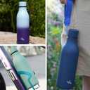 Insulated Water Bottle with Strap,25 oz Double Wall Stainless Steel Vacuum Bottles Metal Water Flask,Brick Red