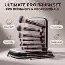 Professional Makeup Brushes BS-MALL with Travel Case, Premium Synthetic Foundation Brushes, Concealer Blush Eyeshadow Brush Kit, Labeled for Beginners & Pro, Ideal for Daily Makeup & Gift