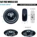 2 x 2-Pack Small 13x5.00-6 Flat Free Tire with Rim,2.25" Offset Hub with 5/8" Ball Bearing,Diameter 12.2",Width 3.6" w/Grease Fitting,300lbs Capacity,13x5-6 No-Flat Solid Wheel,for Lawn mower,Garden Cart