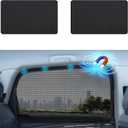 Aokway Magnetic Car Window Shades, 2Pcs Double-Layer UV Protection Car Curtains for Rear Side Window Sun Shade, Universal Fit for Baby, Driver (Black, Rear 2pcs)