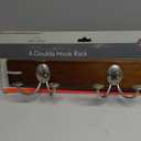 Stratford 4-Double Hook Wall-Mounted Wooden Rack - Coffee with Graphite Hooks