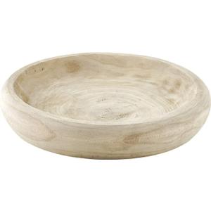 BOLTCORRSE Wooden Decorative Bowl Hand Carved Natural Wood Fruit Bowl, Rustic Farmhouse Dough Bowl Decor, Wooden Serving Bowl for Coffee Table, Entryway Key Bowl or Kitchen Centerpiece