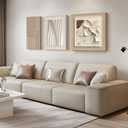 RollsArt Neutral Abstract Wall Art for Living Room, 3 Piece Modern Beige Minimalist Canvas Prints Artwork for Walls, Abstract Geometry Wall Decor, Hallway, Kitchen, Bedroom, Home Office (12"x24" + 16"x24" + 24"x24")