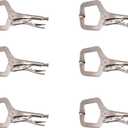 HFS (R) 6 pc - 11 C-Clamp Locking Pliers, with Swivel Pads Heavy Duty C-Type Locking Plier Table for Welding and Woodworking