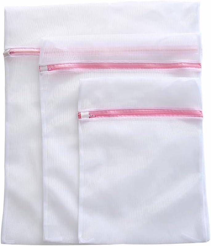 6Pcs Heavy Duty Zippered Laundry Bags 12 x 16 Inches - Double Layer Fine & Mesh Wash Bags for Delicates, Lingerie, Bras, Clothes Protector