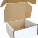 100 Pack 4x4x2'' Small Shipping Boxes, Corrugated Cardboard Mailers for Business, White (CM442-100)