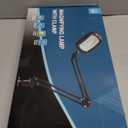 10X Large Magnifying Glass with Light and Clamp, Real Glass, 5 Color Modes, Step less Dimmable, Lighted Magnifier with Stand Hands Free, LED Swing Arm Desk Lamp for Close Work, Craft, Reading, Painting (Black)