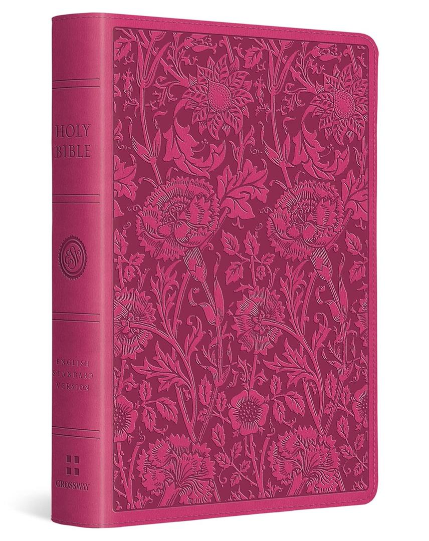 ESV Large Print Compact Bible (TruTone, Berry, Floral Design)