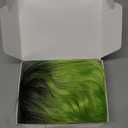 Angzon Ombre Green Wig Short Curly Wavy with Dark Root for Women Middle Part Heat Resistant Synthetic Wigs for Halloween Cosplay Costume Daily Party