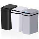 jinligogo 3Pack Bathroom Small Trash Can with Lid, 2.6 Gallon Touchless Automatic Garbage Can Slim Waterproof Motion Sensor Smart Trash Bin for Bedroom, Office, Living Room White/Black/Grey