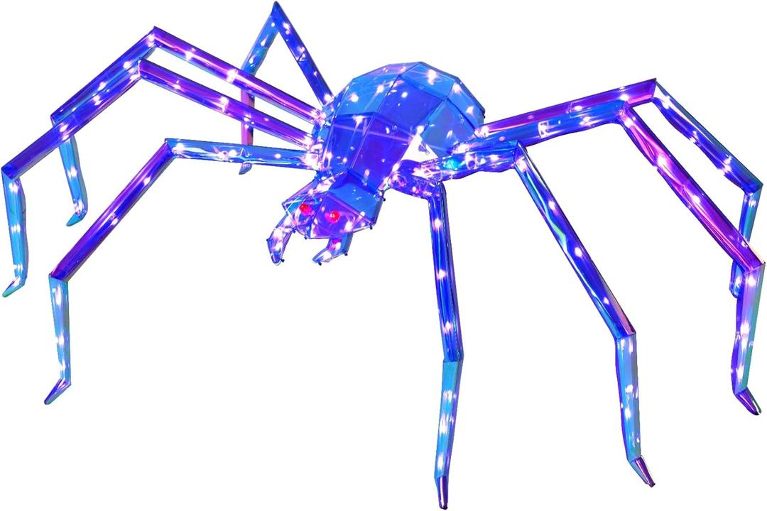 Prismatic Iridescent Giant Spider, 52" Pre-lit Large Outdoor Scary Prismatic Spider Decorations for Halloween 140 LED Light Up Giant Spider Outdoor Halloween Decorations for Garden, Yard, Porch Prismatic Iridescent Giant Spider, 52" Pre-lit Large Outdoor Scary Prismatic Spider Decorations for Halloween 140 LED Light Up Giant Spider Outdoor Halloween Decorations for Garden, Yard, Porch
