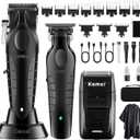 KEMEI Professional Hair Clipper, Hair Trimmer, Beard Shaver Set for Men, Electric Cordless Barber Clipper Beard Trimmer, Rechargeable Fade Clipper Haircutting Kit, KM-2299, KM-2296, KM-1102