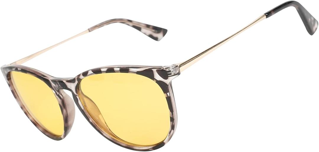 Night Vision Glasses Polarized Yellow Lens Anti-Glare Driving Glasses, Lightweight UV100% glasses for Nighttime