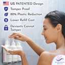 Wall Mount Shower Soap Dispenser - Money Saving, Tamper Proof - Patented Elegant 3 Bottle Shampoo, Conditioner, and Body Wash Dispensers - Ideal for Commercial Use, White