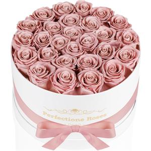 Perfectione Roses 27 Roses in a Box, Mothers Day Rose, Preserved Flowers for Her, Flowers for Delivery Birthday Gifts for Women (Dusty Rose)
