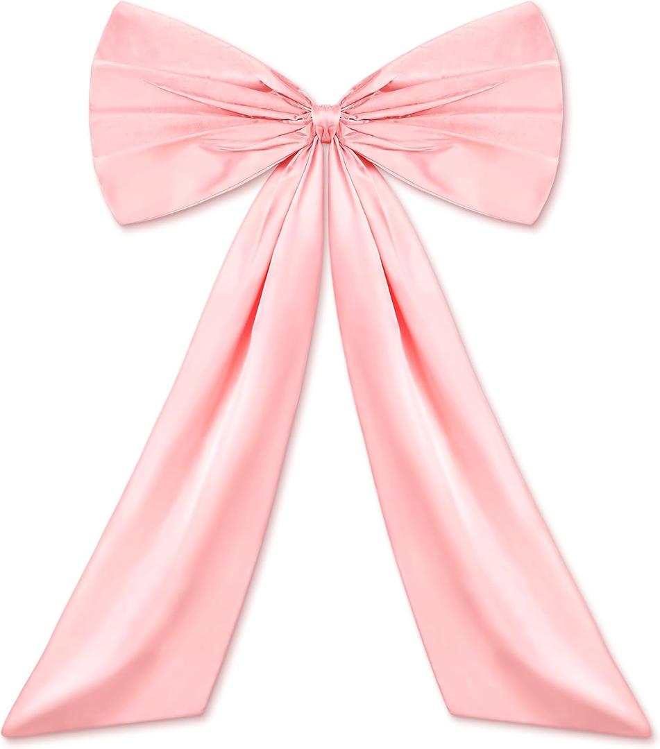Bow Decor Large Bow for Room, Coquette Giant Ribbon Tie for Birthday Party Backdrop Wall Decor(Pink,24 x 36 Inches)