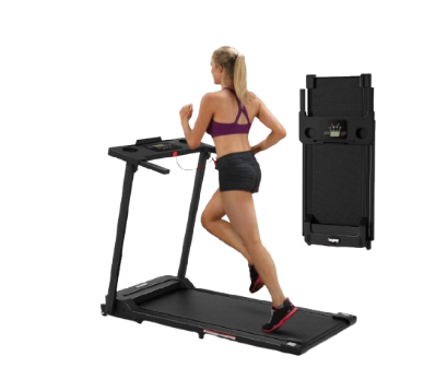 Treadmill with Handles, 2025 Upgraded Small Treadmills Home, Portable Electric Treadmills for Home 300 lbs Capacity,Walking Pad Treadmill,Lightweight Folding Foldable Walking Pad with LED Display (Black)