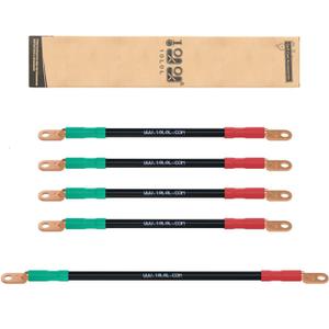 10L0L Golf Cart Battery Cables 4 Gauge for 36v & 48v EZGO TXT 1994-UP, AC/DC Wire Golf Cart Battery Pure Copper Wiring Kit with Heavy Duty Wire Lugs (Red & Green)