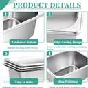 Zubebe 8 Pcs Hotel Pans Stainless Steel Steam Table Pan 1/2 Half Size 6 Inch Restaurant Steam Table Pan Deep Metal Food Tray Commercial Food Pans for Restaurant Party Buffet Catering