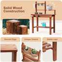 ROBOTIME Mud Kitchen for Kids Outdoor, Wooden Kids Kitchen Playset, Outdoor Play Kitchen with Removable Sink, Faucet, Cooking Accessories, Stove, Fun Backyard Outdoor Kitchen for Boys Girls 3+