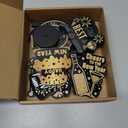 6 Pcs New Years Centerpieces for Tables Happy New Years Table Decoration Party Standing Tabletop Decor for Celebration Black and Gold Wooden Sign Single-sided Printed for 2026 Eve Party