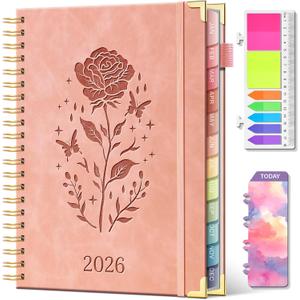 2026 Planner Hardcover Weekly & Monthly Calendar Planner for Women Jan 2026 - Dec 2026 8.5" x 11" Daily Agenda Book with Tabs Spiral Bound Inner Pocket Perfect for School Office