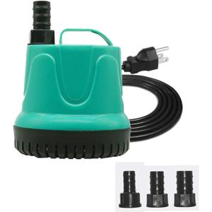 Upettools Submersible Water Pump, Ultra Silence Circulation Multifunctional Water Pump with Handle For Pond, Aquarium, Hydroponics, Fish Tank Fountain with 4.6ft (1.4M) Power Cord(220GPH,25W) Green