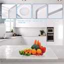 Acrylic Cutting Board with Counter Lip, 18x14 Inch Large Clear Cutting Board for Countertop,60% Thicker,Non-Slip