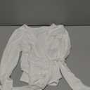 Women Ballet Wrap Top Long Sleeve Self Tie Dance Shirt Pilates Yoga Tops Y2k Workout Active Blouses, White, Size M