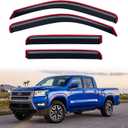 in-Channel Rain Guards for 2022-2026 Nissan Frontier Crew Cab, Window Visor Shields Vent Deflector Shade Wind Dark Smoke 2023 2024 22 23 24 25, Tape-On Outside-Mount, 4PCS