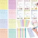 L1rabe Back to School Book Review Set - 24 Coloful Book Review Bookmarks 6 Mini Sticky Notes 6 Notepads 6 Pens for Student Lover Reader Bookworm Bookish Gifts, Review Tracker Reading Log Page Marker, 3x3 inches