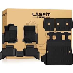 LASFIT Floor Mats for Toyota 4Runner 2025 2026 5 Seats(Not fit Hybrid) wtih Trunk mat&backrest mat, All Weather TPE Custom Fit Floor Liner for 4 Runner SR5/TRD/Limited 6th gen Front & Rear Car Mats