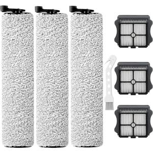S3 Filter Replacement and Brush Roller Accessories Compatible with tineco iFloor 3 and Floor One S3 Cordless Wet Dry Vacuum Cleaner (3+3+1)