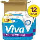 Viva Multi-Surface Cloth Paper Towels, Choose-A-Sheet Size, 12 Super Rolls, 81 Sheets per Roll 