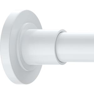 White Shower Curtain Rods - 31-80 Inch Spring Tension Shower Rods for Bathroom, Adjustable, No Drilling, No Rust, Stainless Steel