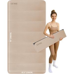Large Yoga Mat, 74"x47.2" Extra Wide & Long Foldable Yoga Mat, 0.4" Thick Folding Yoga Mat, 2-Person Workout Mat for Home Gym, Extra Large Non-Slip Fitness Mat for HIIT, Yoga, Stretching, Portable Design for Easy Storage
