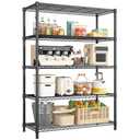 Romorgniz 71" H Storage Shelves 5 Tier Wire Shelving Adjustable Metal Shelving,1000LBS Pantry Shelves Sturdy Steel Wire Shelf for Kitchen Pantry Garage Warehouse,71" H X35.5 W X13.8 D, Black