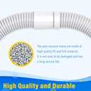 Universal Pool Vacuum Hose 48" Long Fit for Hayward Navigator | 2 Pcs Swimming Pool Cleaner Suction Hose for Baracuda G3/G4, Kreepy Krauly, Pool Vac Ultra Most Automatic Pool Vacuum Cleaner
