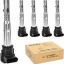 Ignition Coil Pack Set of 5 fit for 2.0 2.0T Turbo 2.5 L4 Audi A4 Q5 A5 A3 A6 Q3 TT, VW Jetta Tiguan GTI Passat Eos CC, 2005 2006 2007 2008 2009 2010 2011 2012 2013 2014 2015 2016 2017 2018, UF575