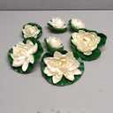 8Pcs Artificial Lotus Flower Decor, 7inch & 4inch Floating Foam Lotus Flowers, Outdoor Pond Plants, Water Lily Pads Decoration