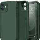 Designed for iPhone 12 Mini Case with Screen Protector - Upgraded Camera Protection - Wireless Charging Compatible - Silicone Protective Phone Case 5.4" for Men Women Girls - Army Green