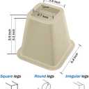 ANNKUT 6 Inch Heavy Duty Bed Risers, Furniture Risers for Desk, Chair, Table or Sofa, Couch Lift Risers, Supports up to 2200 lbs per Leg(6 Pack Beige)