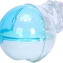 Hamster Bathroom Small Animal Sand Bath Container Removable Iron Wire Acrylic Cage Accessories Suitable for Gerbil Syrian Hamster Mouse (Blue)