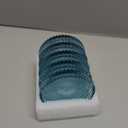 OGANAZI Modern Clear Coaster Set of 5- Glass Coasters for Drinks Crystal Coasters Round Cup Mat Coffee Table Decor for Office, Kitchen, Bar, Dining Room, Living Room, Patio(Clear Blue)