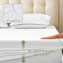 Twin Mattress Protector Waterproof Mattress Pad Washable Bamboo Rayon Mattress Cover Natural Cooling Bed Protector Elastic Fitted Deep Pocket